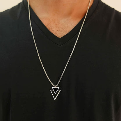 Double Layer Triangle Pendant Necklace