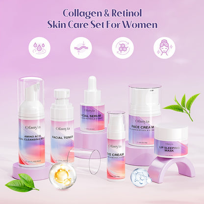 One Set Of Collagen & Retinol Skincare, 6in 1 Collagen & Retinol Facial Kit
