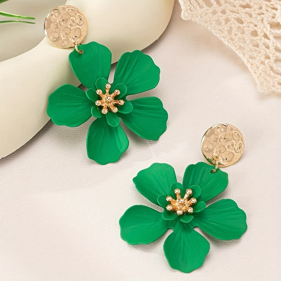 Vibrant Petal Drop Earrings