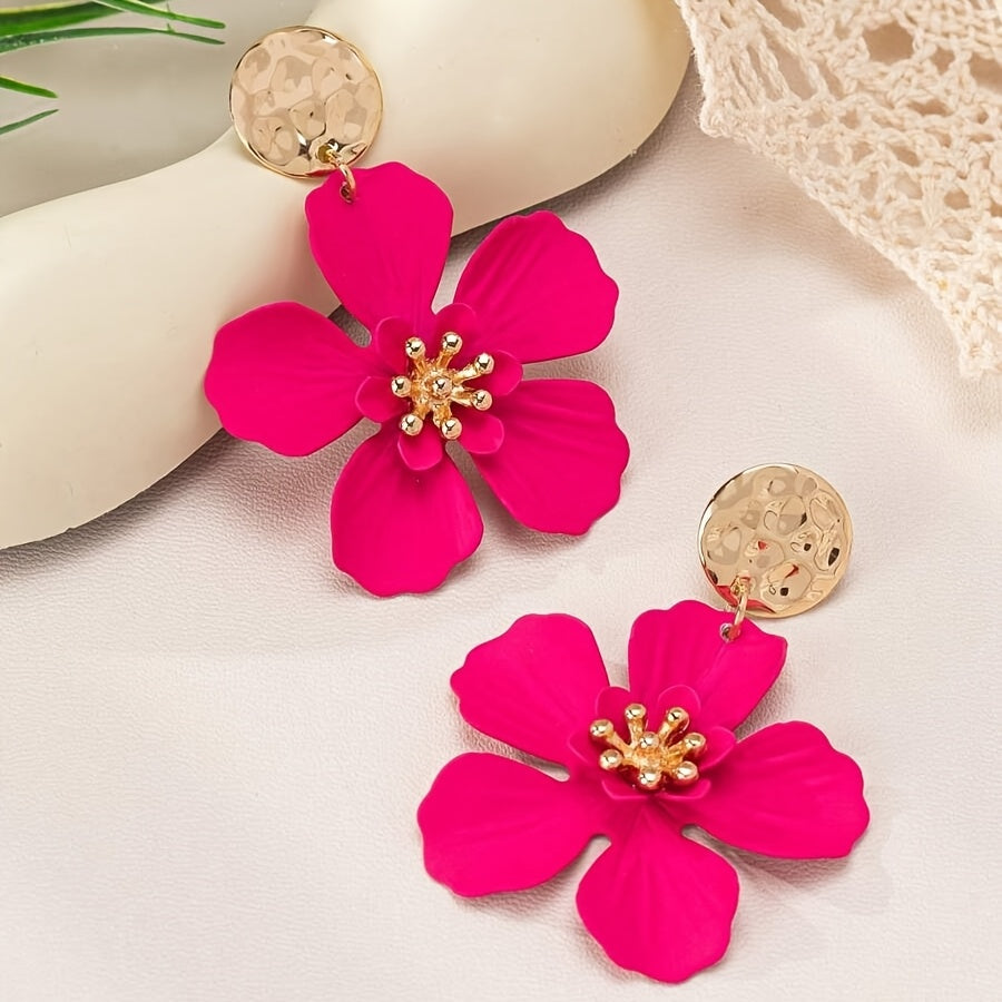 Vibrant Petal Drop Earrings