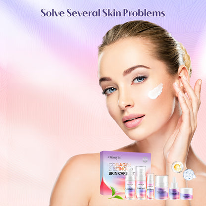 One Set Of Collagen & Retinol Skincare, 6in 1 Collagen & Retinol Facial Kit