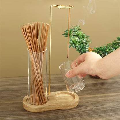 2-in-1 Elegant Glass Incense and Candle Holder