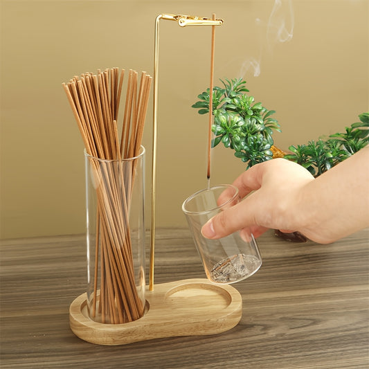 2-in-1 Elegant Glass Incense and Candle Holder