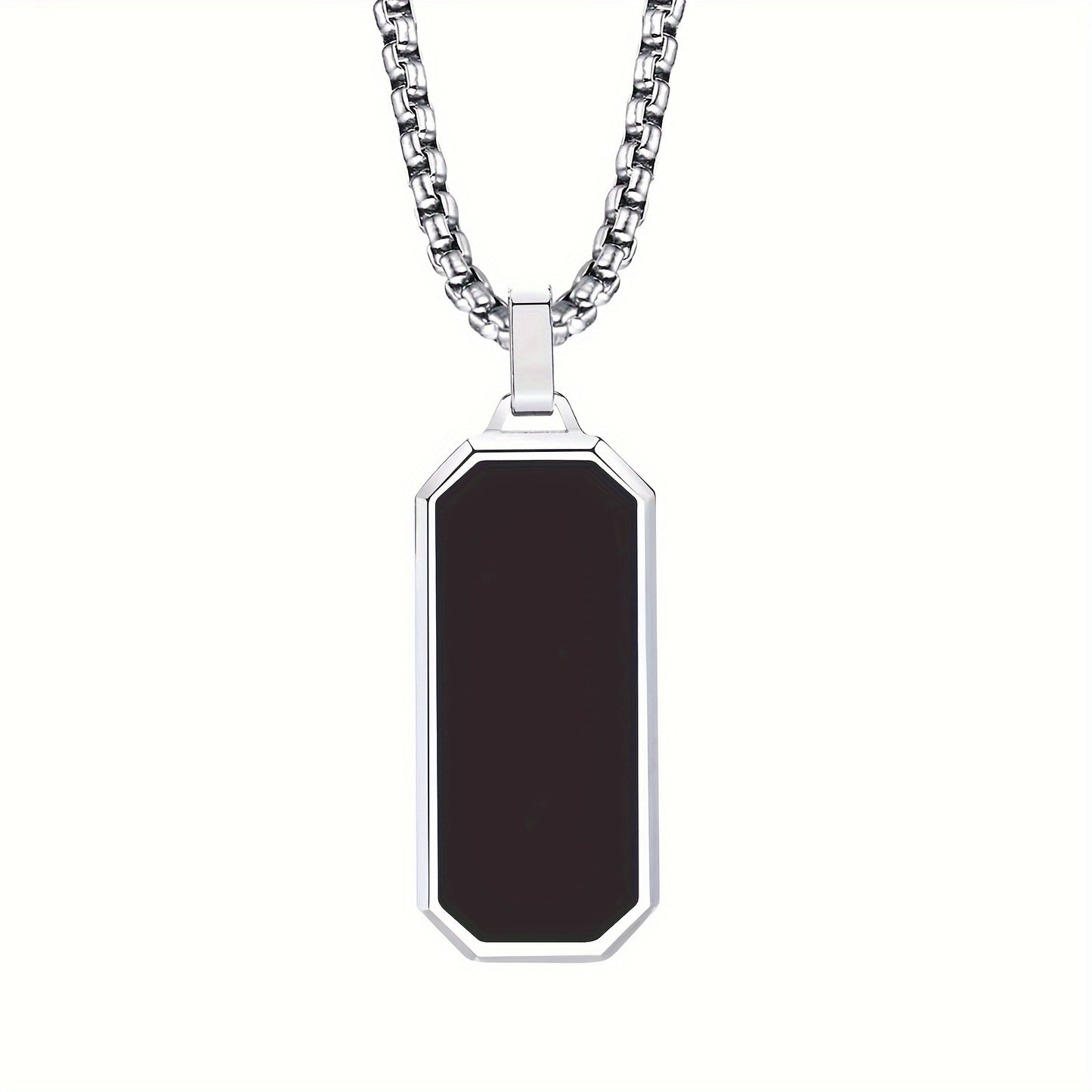 Necklace with Black Geometric Pendant