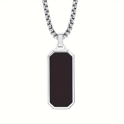 Necklace with Black Geometric Pendant