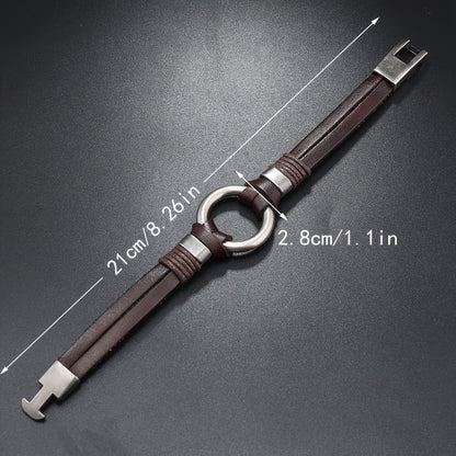 Trendy bracelet  multi-layer Leather