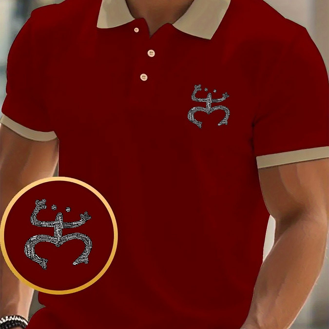 Men'S Polo Shirt with Puerto Rico Graphic
