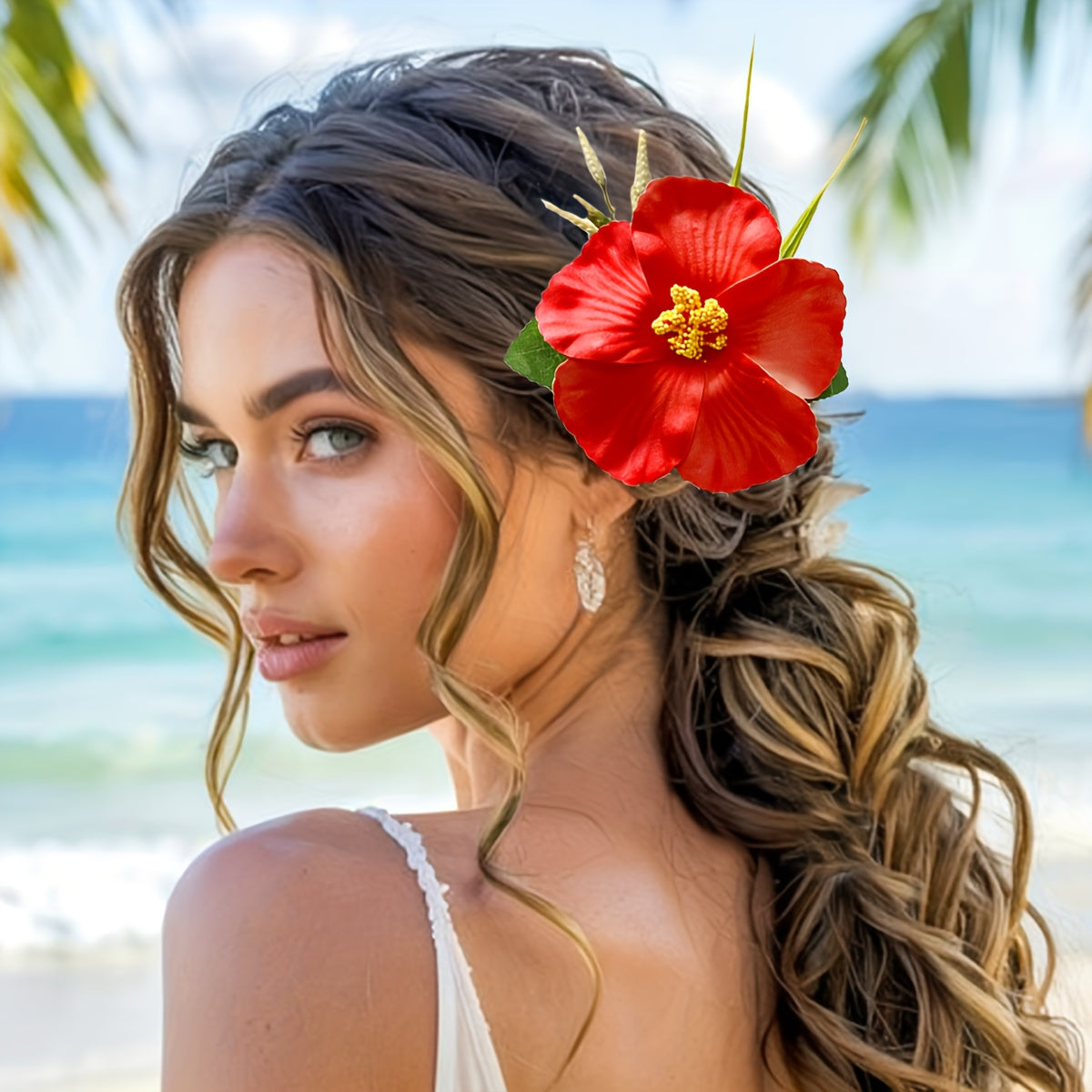 New Style Artificial Flower Long Hair Comb Hair Accessory