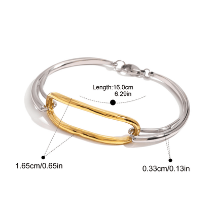 Color Block Minimalist Stainless Steel Geometric Bracelet