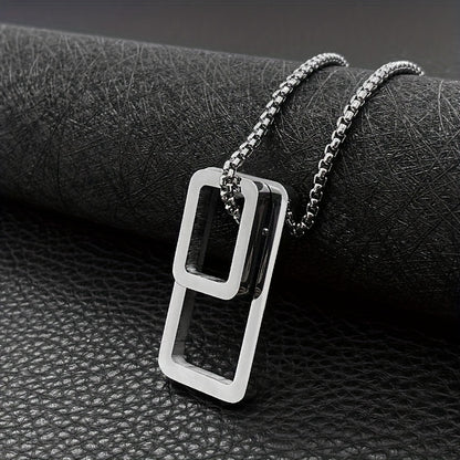 EJ  Necklace with  geometric rectangle pendant