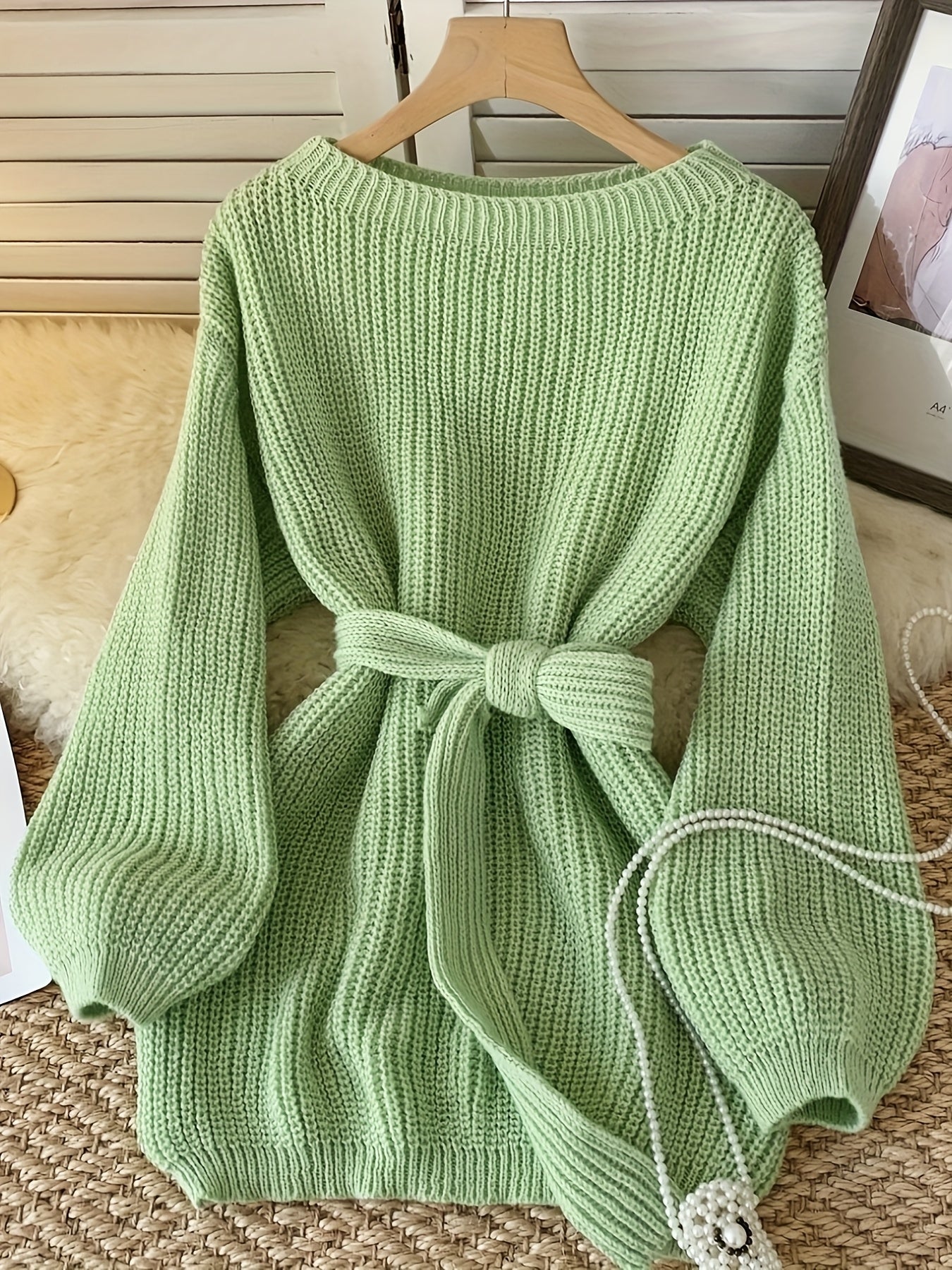 Chic Elegant Knitwear  Mustard Yellow Loose Fit Sweater