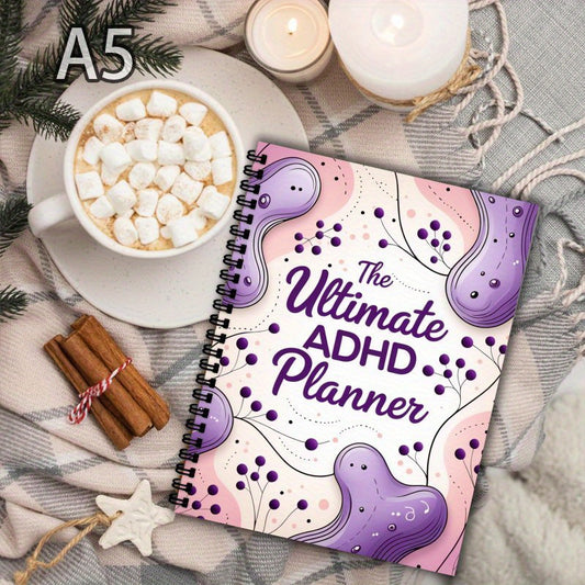 Capibala Ultimate ADHD Planner for Adults | 5.8"x8.1" Weekly & Monthly Organizer with Time Management, Financial Tracking, Self-Care & Mental Health Sections, 50 Sheets (100 Pages) Thick Paper, Minimal