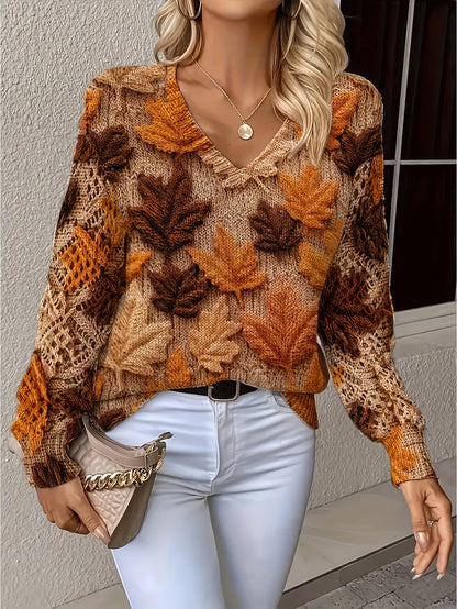 Bohemian Chic V-Neck Long Sleeve  Top