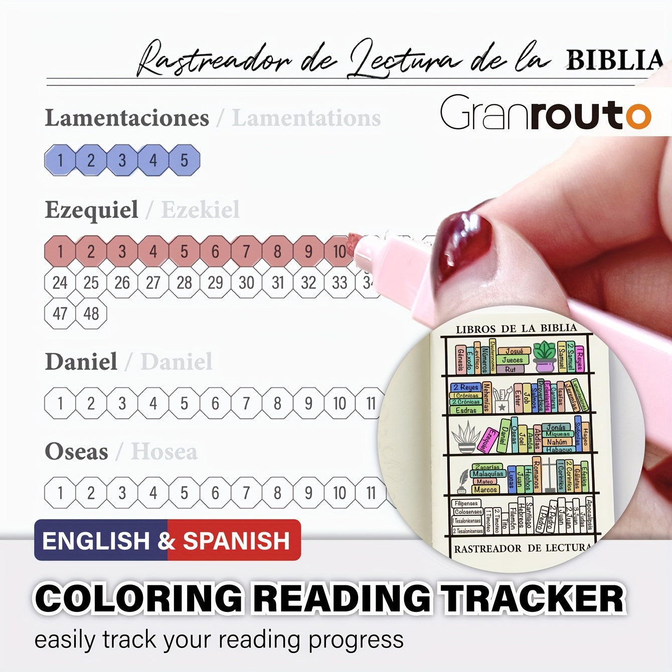 GRANROUTO Spanish Bible Study Journal - S.O.A.P Method Devotional Planner for Adults - Daily Scripture Notes & Prayer Reflections