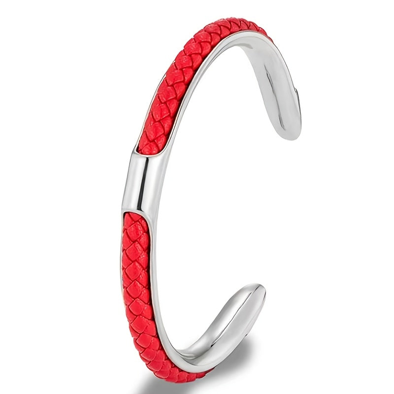 Classic Minimalist  Braided Faux Leather Cuff Bracelet