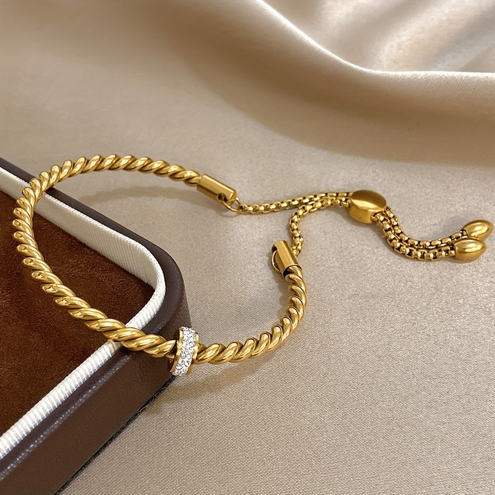 1pc Creative Stainless Steel Open Twist Bangles Bracelets for Women Men Simple Classic Statement Open Cuff Bangles with Lucky B Amethyst Inlaid Wrist Jewelry Gift, Stainless Steel Bracelet, Brand Luxury Classic Bracelet, Vaca