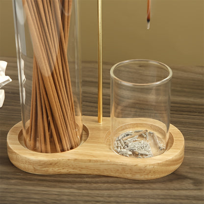 2-in-1 Elegant Glass Incense and Candle Holder