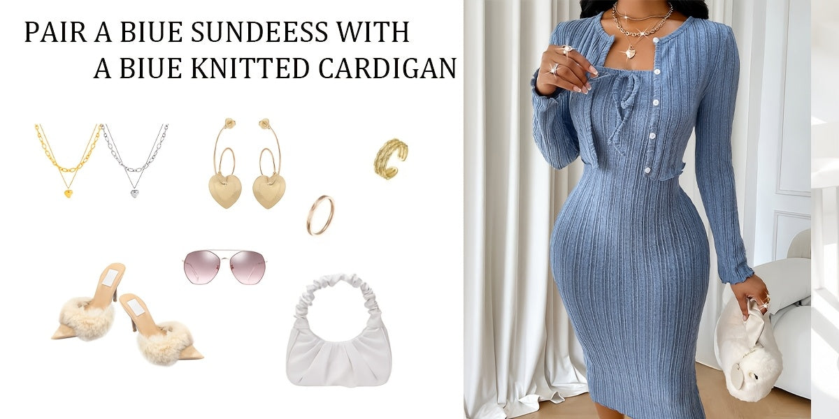 Casual Simple Fashion Textured Solid Color Bow Tie Bodice Dress