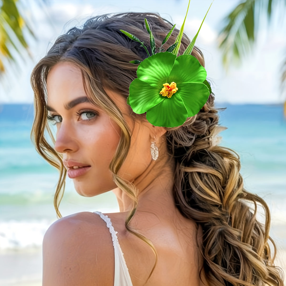 New Style Artificial Flower Long Hair Comb Hair Accessory