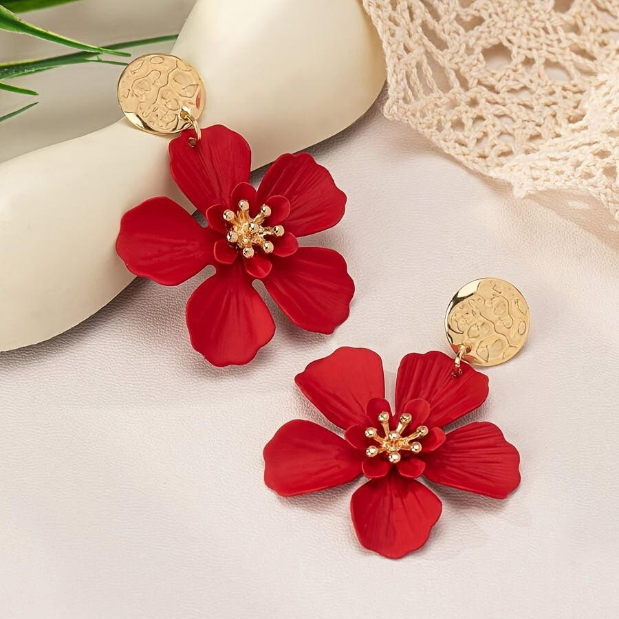 Vibrant Petal Drop Earrings