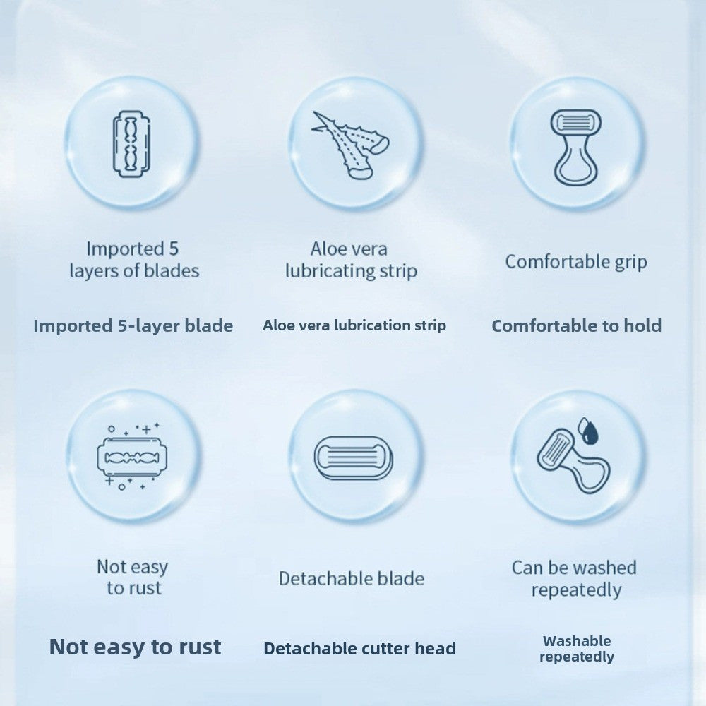 5pcs  Razor Set, Five-Blade Mini Scalp Shave