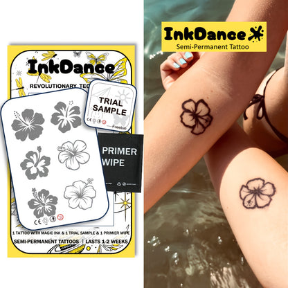 InkDance Flower Semi-permanent Tattoo Stickers - Waterproof and Long-lasting Realistic