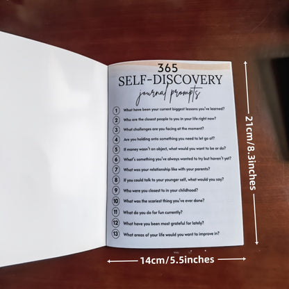365 Self-Discovery Journal Prompts for Personal Improvement and Development, English/Spanish Language, 8.3*5.5 inch Size, Includes 365 Questions