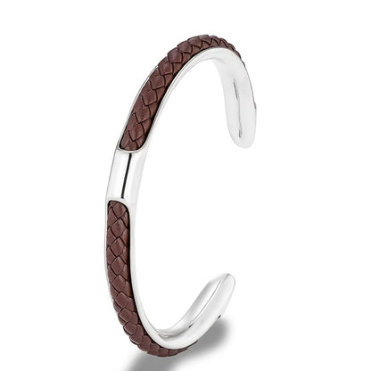 Classic Minimalist  Braided Faux Leather Cuff Bracelet