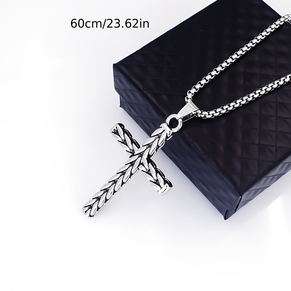 Elegant Stainless Steel Cross Pendant Necklace