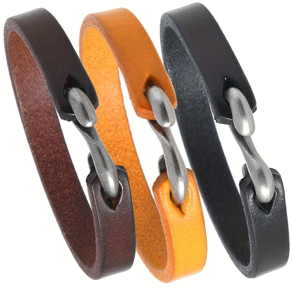 Leather Simple S Hook Bracelet