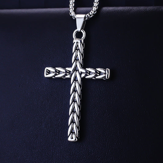 Elegant Stainless Steel Cross Pendant Necklace