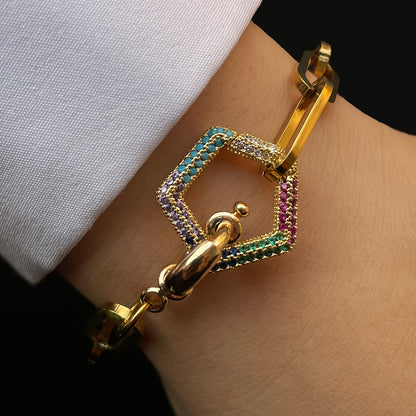 [1pc Elegant Bracelet] 1pc Elegant Double Buckle Stainless Steel Bracelet | Versatile for Women and Girls, Ideal for Daily Wear & Gift, Perfect for Valentine's Day, All-Season Accessory