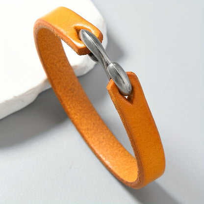 Leather Simple S Hook Bracelet