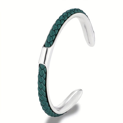 Classic Minimalist  Braided Faux Leather Cuff Bracelet