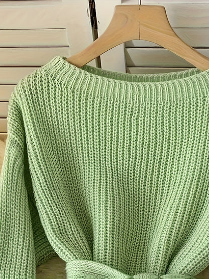 Chic Elegant Knitwear  Mustard Yellow Loose Fit Sweater