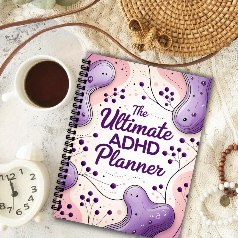 Capibala Ultimate ADHD Planner for Adults | 5.8"x8.1" Weekly & Monthly Organizer with Time Management, Financial Tracking, Self-Care & Mental Health Sections, 50 Sheets (100 Pages) Thick Paper, Minimal