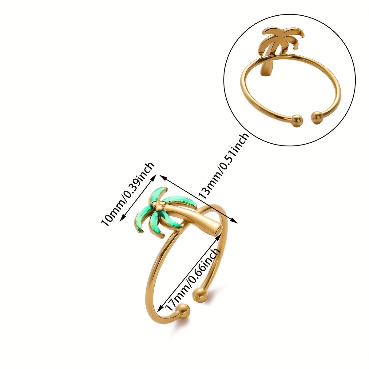Stainless Steel Adjustable Palm Ring