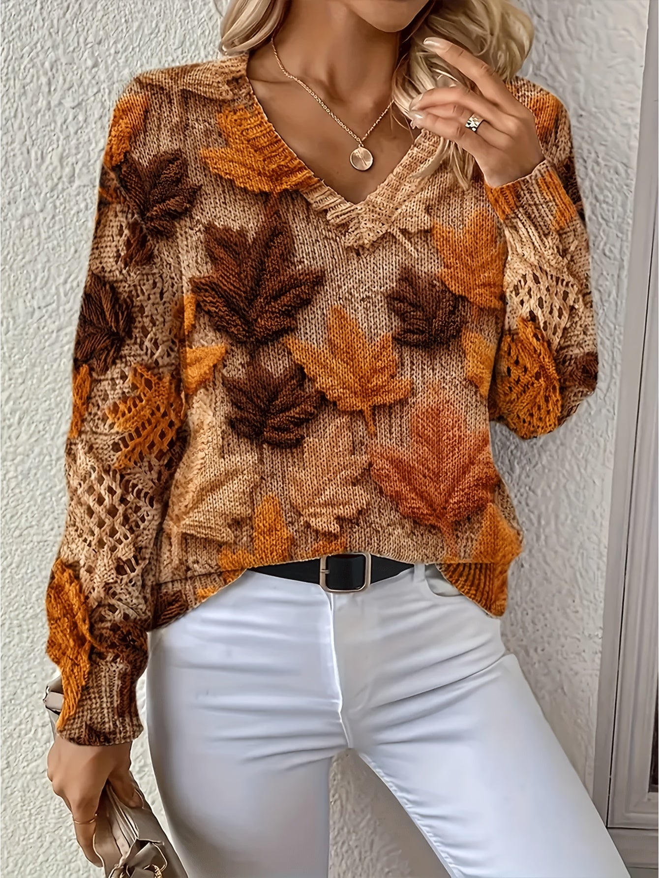 Bohemian Chic V-Neck Long Sleeve  Top
