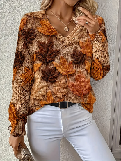 Bohemian Chic V-Neck Long Sleeve  Top