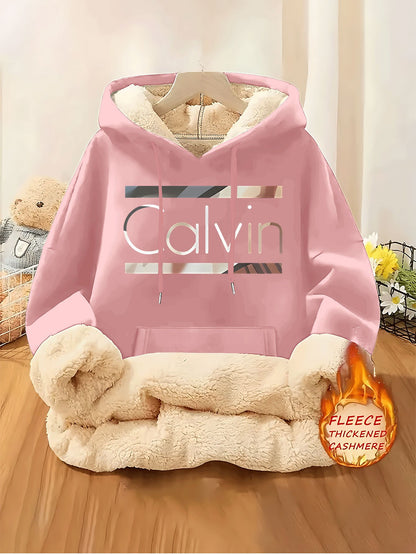 Thick Fleece-Lined Hooded Sweatshirt