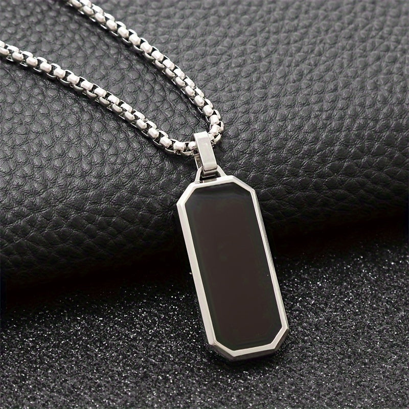Necklace with Black Geometric Pendant