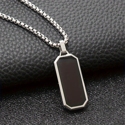 Necklace with Black Geometric Pendant