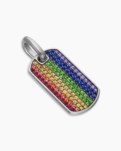 Tag Sterling Silver with Rainbow Charm