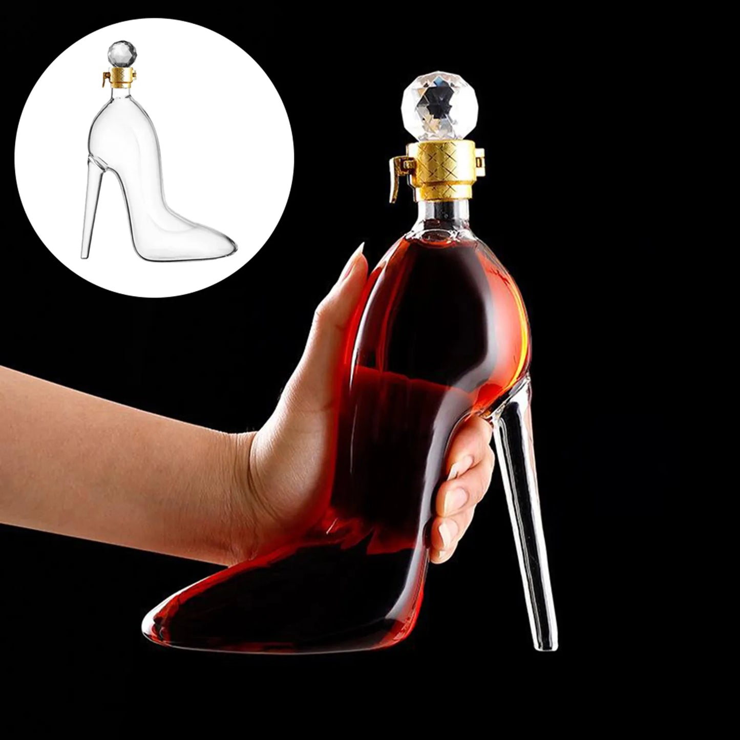 Liquor bottle in the shape of a heel