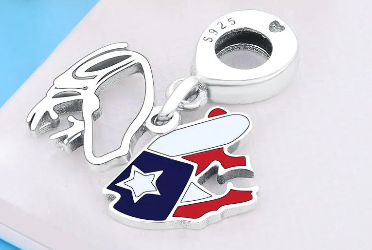 925 Silver Puerto Rico Flag