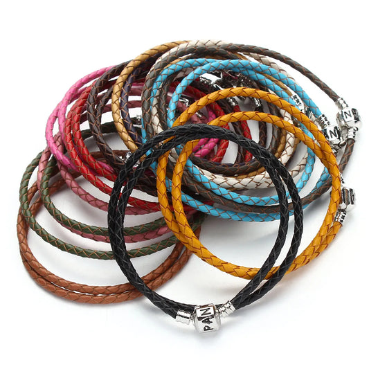 Double layer Braided Leather Bracelet Fit Original unisex