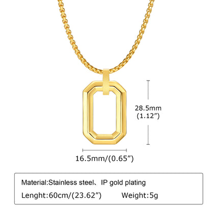 EJ Stainless Steel Three-dimensional 18K Gold Plated PVD Coating Pendant Necklaces