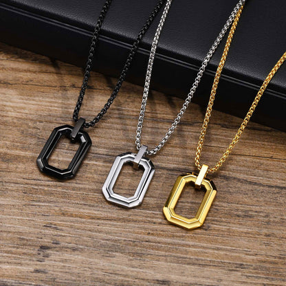 EJ Stainless Steel Three-dimensional 18K Gold Plated PVD Coating Pendant Necklaces
