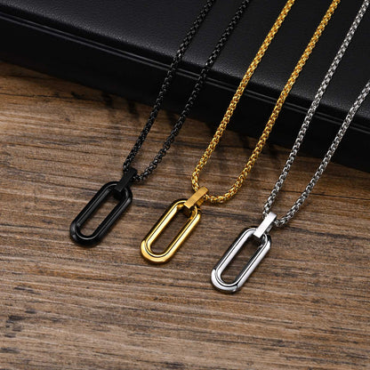 EJ Stainless Steel Three-dimensional 18K Gold Plated PVD Coating Pendant Necklaces