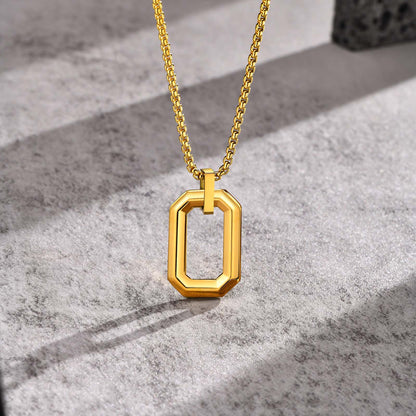 EJ Stainless Steel Three-dimensional 18K Gold Plated PVD Coating Pendant Necklaces